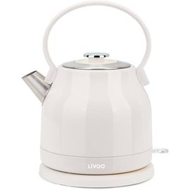 CLICKSELL-Bouilloire Rétro 1,5L Dod202C ¿ 1850-2200W, Acier Inoxydable, Rotation 360°, Résistance Cachée