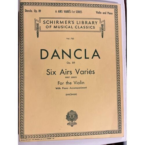 Partition Dancla Op. 89 6 Airs Variés - 1st Series - Violon Et Piano