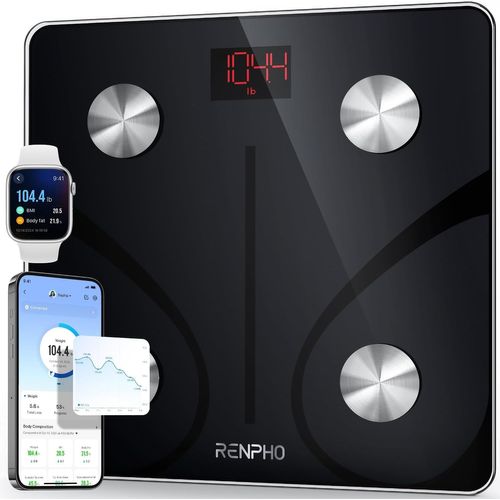 Lbgwp60-Balance Pese Personne, Pese Personnes En Verre Trempé, Bluetooth, . 180 Kg, Balance Connectée Avec 13 Données Corporelles (Imc/Graisse Corporelle/Masse Osseuse/Bmr/Muscle/Eau), Elis 1
