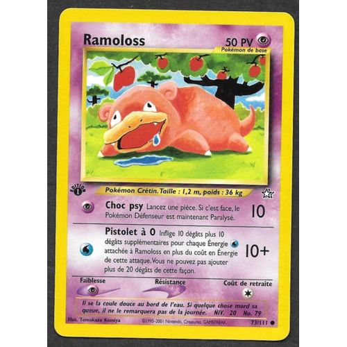 Carte Pokémon Ramoloss 73/111 [Premiere Edition 1] - Neo Genesis Wizards (Fr)