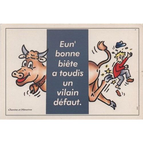 Carte Postale Theme Humour - Eun' Bonne Biete A Toudis Un Vilain Defaut