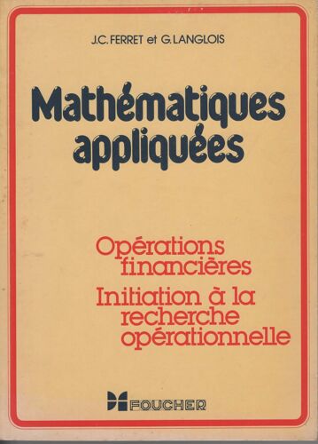 Mathématiques Appliquées Ferret Langlois Ed Foucher