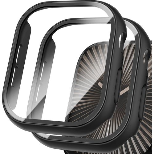 Lot De 2 Coques Rigides Hd Avec Protecteur D'écran En Verre Trempé Compatible Avec Apple Watch Series 10 46 Mm, Coque De Protection Globale Ultra-Fine Antichoc Pour Iwatch 10 De 46 Mm.[J146]
