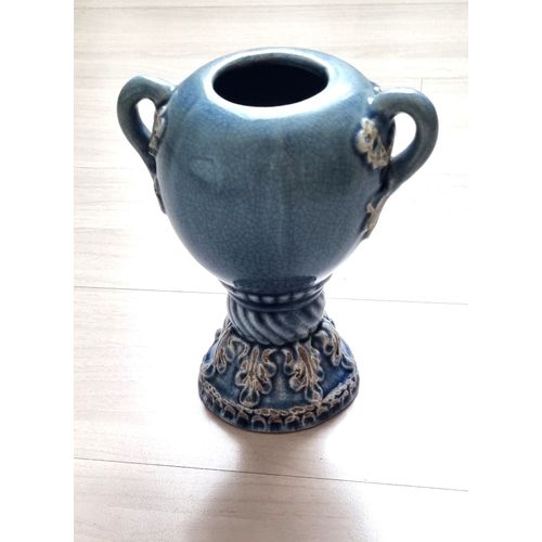 Vase PTMD Collection bleu forme amphore Hauteur 21cm