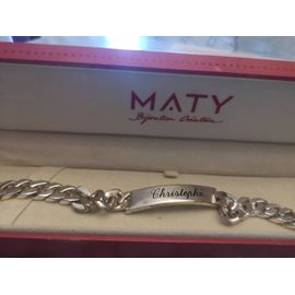 Gourmette Homme En Argent Avec Gravure Maty