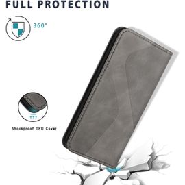 Coque Pour Huawei P30 Lite/Nova 4e, Premium Étui Housse En Cuir De Protection Avec [Emplacements Cartes] [Magnetique], Clapet Folio Portefeuille Pour Huawei P30 Lite/Nova 4e (Gris)
