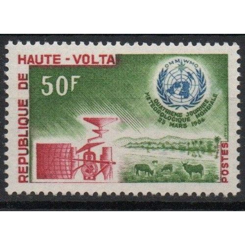 Haute-Volta Timbres Journée Météorologique Mondiale 1964-1965
