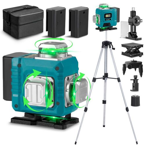 Niveau Laser 4 x 360°,4D Vert 16 Lignes Laser Autonivelant Nivelant Croisée Outil - 25m - LK-808