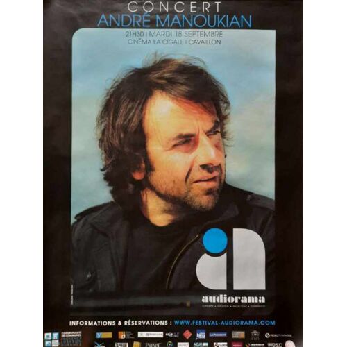 Festival Audiorama, Cavaillon - Affiche De Concert Roulée - Format 120x160 Cm - Concert André Manoukian, Cinéma La Cigale Cavaillon - 2012