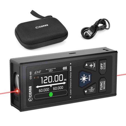 CIGMAN CD-60 Télémètre laser bilatéral, mesure bilatérale 393 pieds/120M, avec plusieurs unités M/in/Ft
