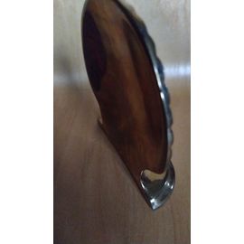 Serre livre en laiton doré de 520gr. En forme de coquille saint jacques vers 1930