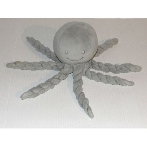 Doudou Pieuvre Grise Torsadé Peluche Nattou