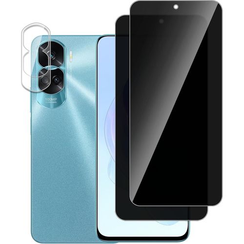 Lot De 2 Protection Écran Anti-Espion Pour Honor 90 Lite Verre Trempé Lot De 1 Protecteur D''Objectif De Caméra 9H Dureté Vitre Film Résistant Aux Rayures Pour Honor 90 Lite