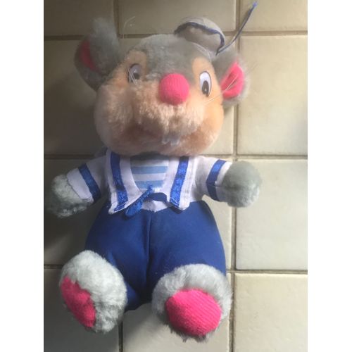 Peluche Doudou Souris En Tenue De Marin Bleu - Marque Sandy - 20 Cm De Hauteur Environ 