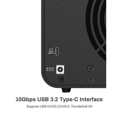 TERRAMASTER D4-320 Boîtier de Disque Dur Externe - 4 Baies USB 3.2 Gen2 10Gbps Type-C Stockage USB échangeable à Chaud Plug and Play (sans Disque)