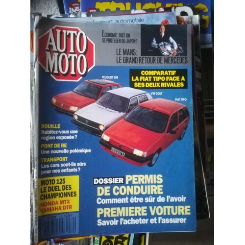 Auto Moto 72 De 1988 Peugeot 309 Sr,Golf 90s,Fiat Tipo Dgt,Mazda 121 Canvas Top,Seat Ibiza Sxi,Mazda 323,Honda Mtx125 Rallye,Yamaha Dt125r