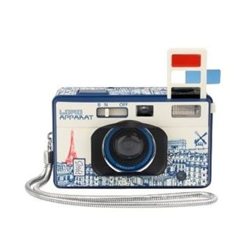 Appareil photo argentique Lomography LomoApparat 21mm f/10 Edition Paris Blanc et Bleu