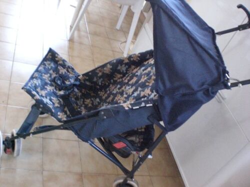 Jolie Poussette Canne Oursons Marine Et Orange