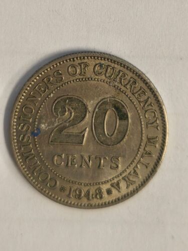 Monnaie Malaisie Mayala 20 Cents 1948