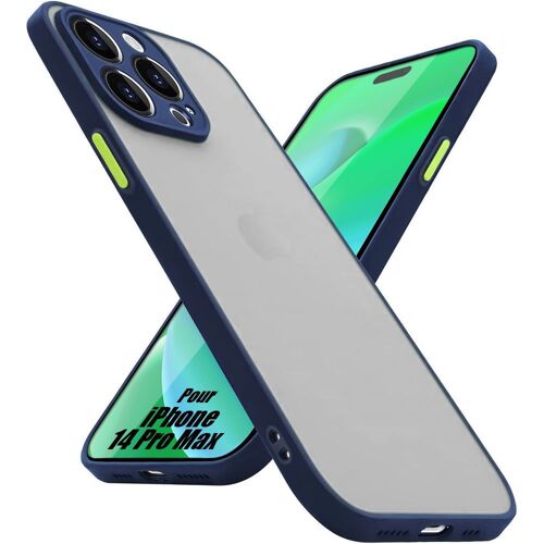 Coque pour iPhone 14 Pro Max Protection Resistante Antichoc Mat - Bleu Marine