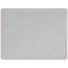 Mars Gaming MMP124, Tapis de souris Gaming 36x26cm, bord arc-en-ciel, Base Antidérapante, Surface Nanotextile, Blanc