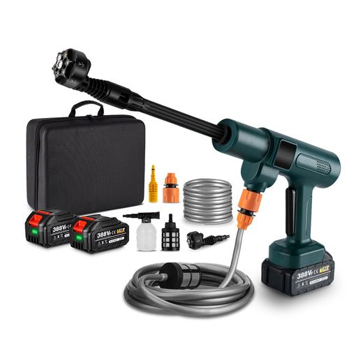 Nettoyeur haute pression sans fil pour voiture, Nettoyeur haute pression électrique, kit d'outils pour machine à laver la voiture (avec 2 batteries)