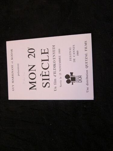 Dossier De Presse Pour Le Film : Mon 20ème  Siècle D'ildiko Enyedi