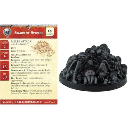 D&d Miniatures - Underdark - 58/60 - Swarm Of Spiders