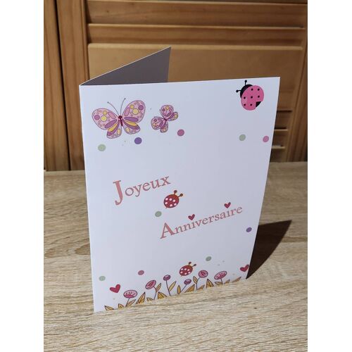 5 cartes d'anniversaire ( thème : Printemps)