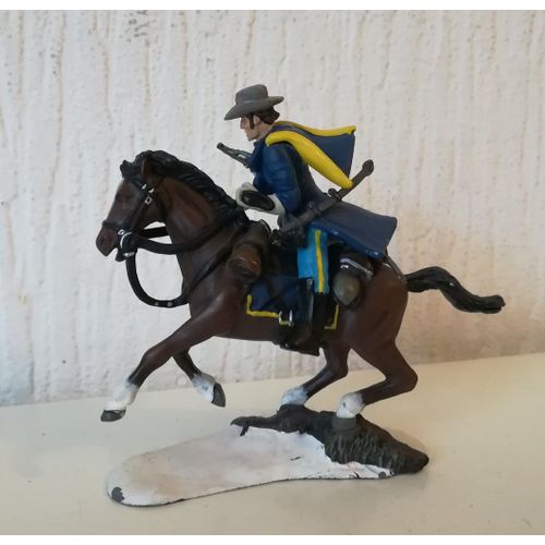Figurine 10 Centimetres Blueberry A Cheval En Uniforme Dans General Tete Jaune Altaya 2006 Rare - Bd Bandes Dessinees Collection Accessoire Collector Épuise Introuvable