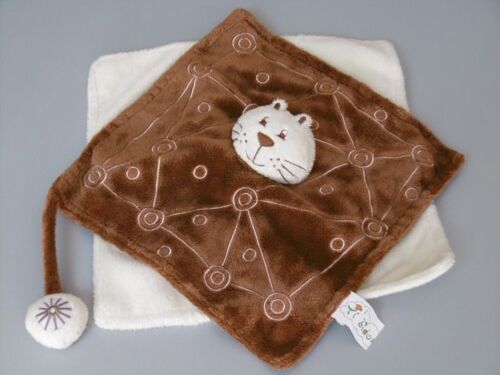 Doudou Chat Plat Marron Blanc Ti Lidou Malin