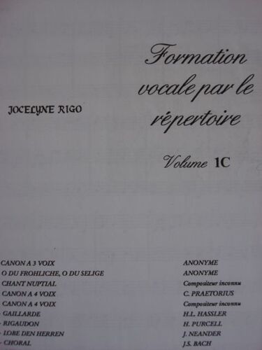 Formation Vocale Par Le Répertoire, Vol 1c