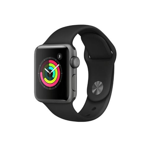 Apple Watch Series 3 (2017) Gps 38 Mm - Aluminium Gris Sidéral - Bracelet Sport Noir