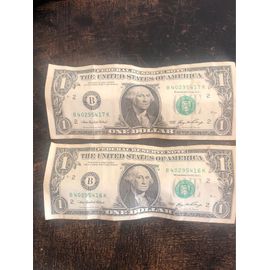 2 Billets De 1 Dollars Usa