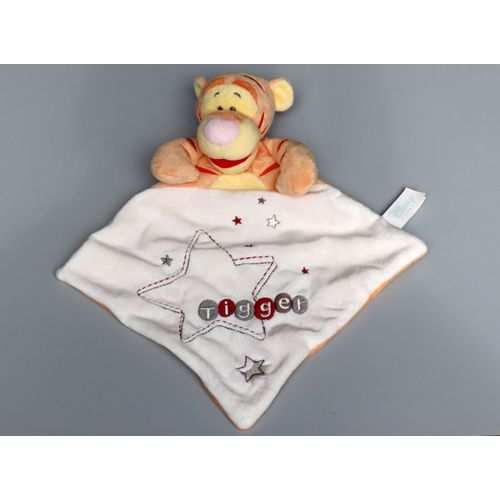 Doudou Tigrou Plat Blanc Orange Tigger Disney Baby