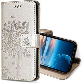 Kal-Coque Pour Iphone 13 Mini, Etui Protection Housse Premium En Cuir Pu, Antichoc Étui À Rabat Portefeuille Flip Case Pour Iphone 13 Mini (Or)