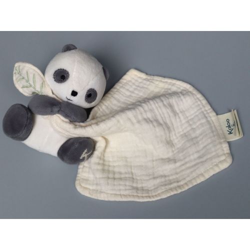 Doudou Panda Gris Blanc Mouchoir Beige Kaloo