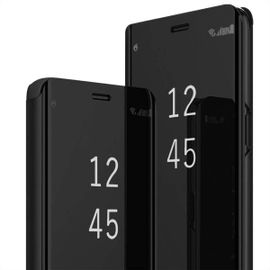 Coque Pour Samsung Galaxy S20 Fe 5g, Clear View Flip Case Placage Miroir Effet Coque À Rabat Magnétique Pu Cuir Ultra Mince Anti Choc Housse Etui Protection Bumper Cover Pour Samsung S20 Fe [X3307]