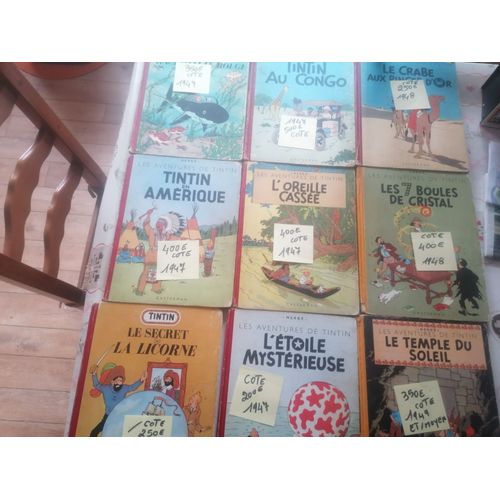 Bande Dessinee Tintin 9 Livres 6 1947+2 1948+1 1949 Gratuit Moyen Etat