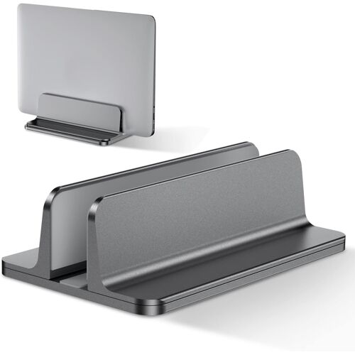 TIANYI-Support Ordinateur Portable Vertical, Support PC Portable en Aluminium Réglable Bureau Laptop Stand pour MacBook Pro/Air, iPad, Surface, HP, Lenovo, Tablette et Autre Laptops - Gris