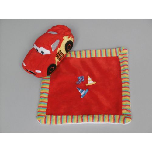 Doudou Voiture Mouchoir Cônes Rouge Jaune Bleu Cars Flash Mcqueen Nicotoy Disney