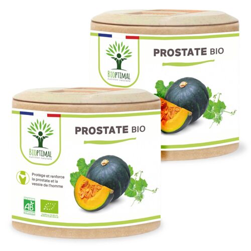 Prostate Bio - Complément Alimentaire - Courge Armoise Boldo - Protection & Confort Urinaire Homme - Fabriqué En France - Certifié Ecocert - Vegan - 2x60 Gélules 