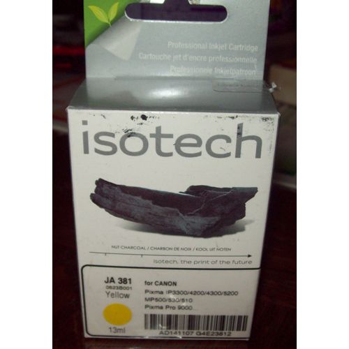 isotech cartouche générique JA 381 jaune , pour canon Pixma IP 3300/3500/4200/4300/4500/5200/ 5300 - MP 510/520/600/610 - MX 700/850 - IX 4000