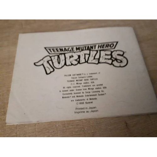 Notice Manuel De Jeu Original Turtles Tortue Ninja Nintendo Nes En Fra
