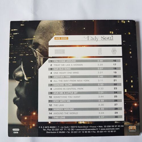 Lady Soul ( After In Paris & Daniel Finot ) " Ax's Music 2260 " Cd Album 15 Titres