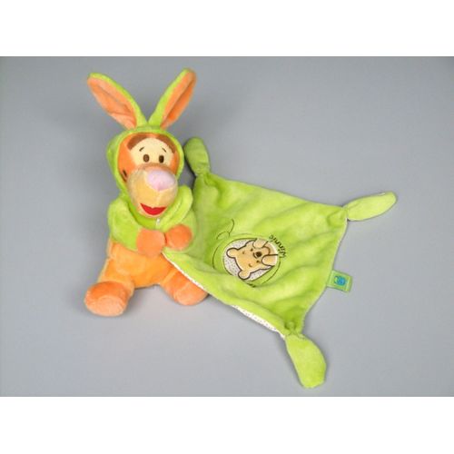 Doudou Tigrou Déguisé Lapin Orange Mouchoir Vert Disney Nicotoy