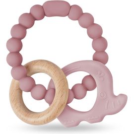 Kalanka-Jouets De Dentition Pour Bébé, Anneau De Dentition En Silicone Etéléphant, Jouets À Mâcher Pour Bébé, Faciles À Saisir Et À Nettoyer, Jouets De Dentition À Mâcher En Silicone (Rose Foncé)