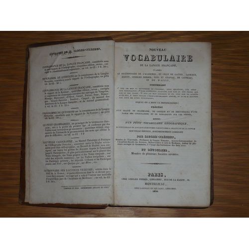 Nouveau Vocabulaire De La Langue Française