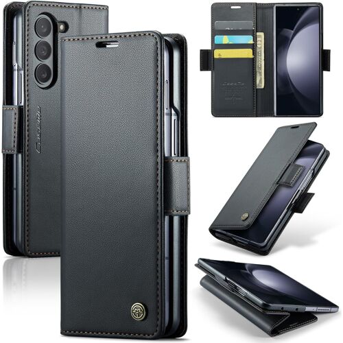 Coque Pour Samsung Galaxy Z Fold 6, Premium Étui Housse En Cuir De Protection Avec [Emplacements Cartes] [Magnetique], Clapet Housse Etui À Rabat Pour Samsung Galaxy Z Fold 6 - Noir