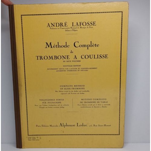 Lafosse Methode Complete De Trombone A Coulisse En Deux Volumes Leduc 1946
